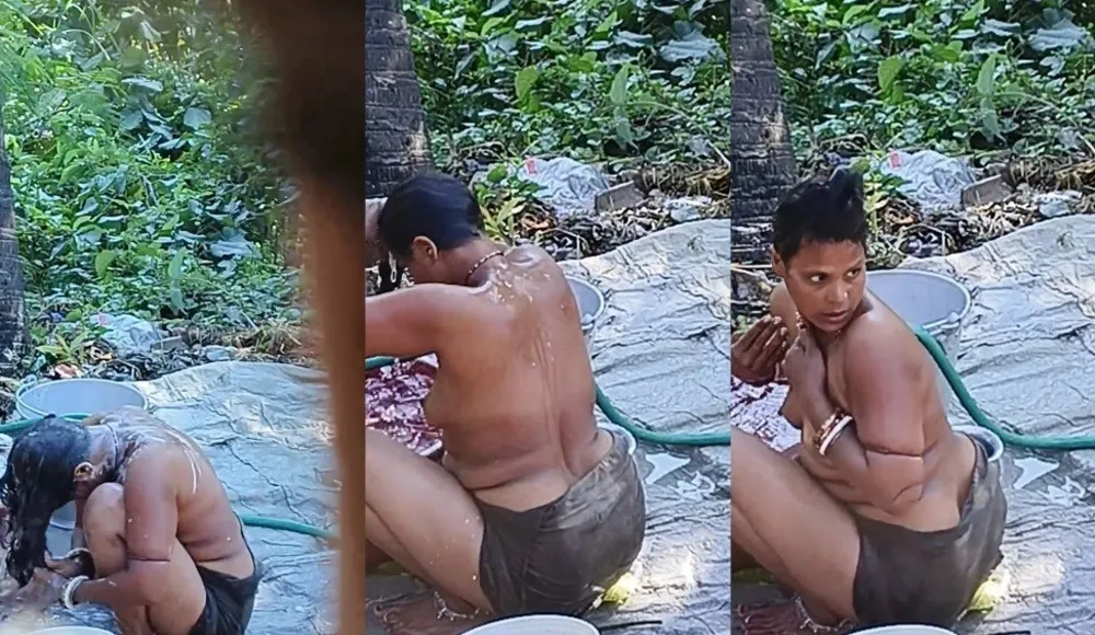 Desi Sexy Bhabhi Summer Season Nude Bathing Caught