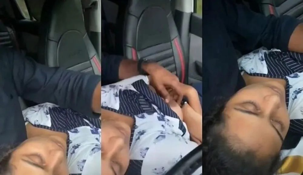 Cute Indian Girl Boobs Pressing By Lover Car