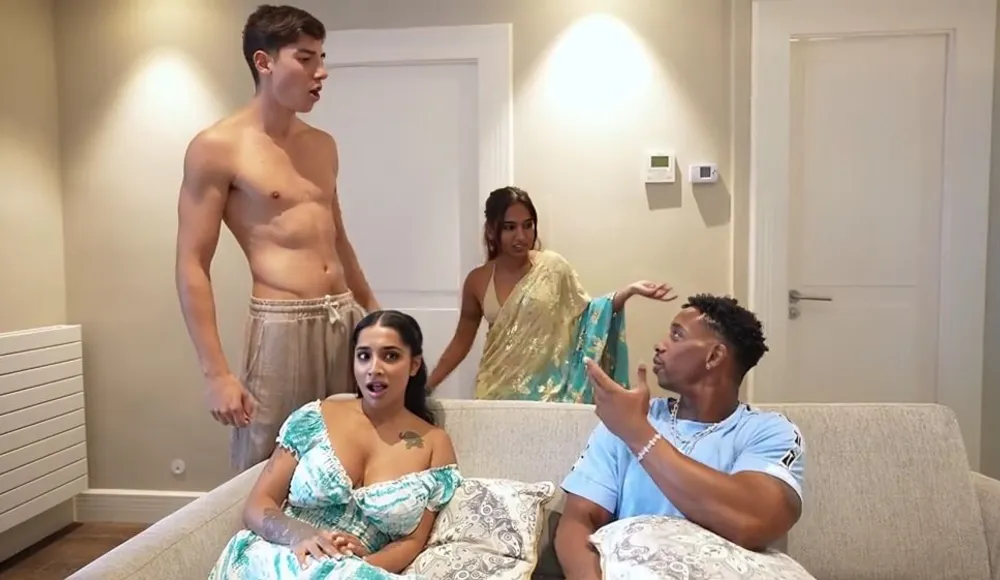 Mia Z Yasmina Khan With Jesus Reyes And Brady Bud Interracial Foursome With Two Indian Friends