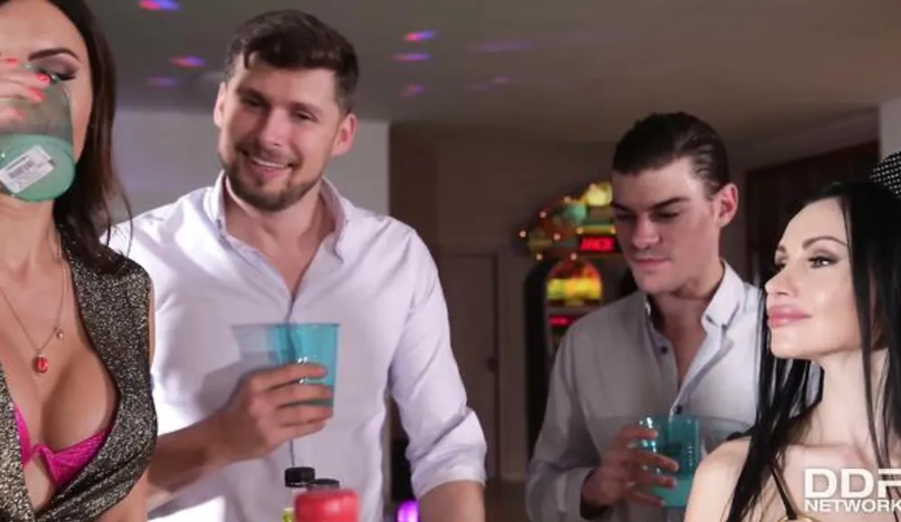 European Anal Orgy. Four Busty MILFs And Three Fuckers